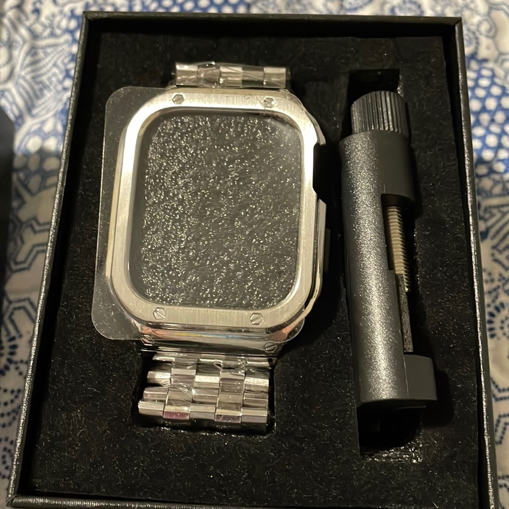 SUPLINK Stainless Steel Case with Band Compatible with Apple Watch Series
